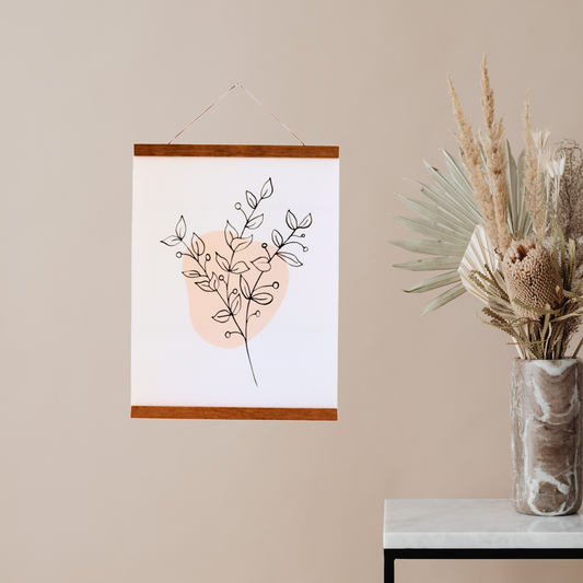 Boho Aesthetic Floral Painting Wall Hanging