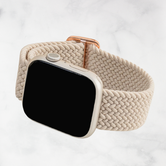 Cream Braided Apple Watch Band