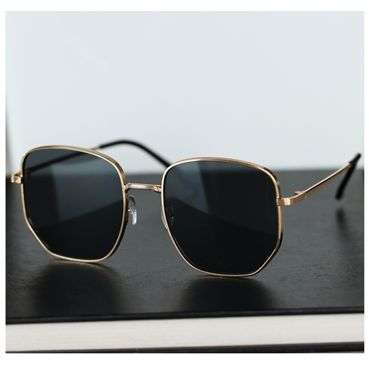 Geometric Gold Frame Sunglasses